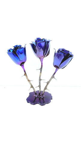 Blue/Purple Triple Rose